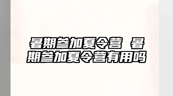 暑期参加夏令营 暑期参加夏令营有用吗