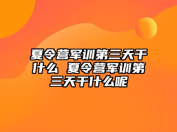 夏令营军训第三天干什么 夏令营军训第三天干什么呢