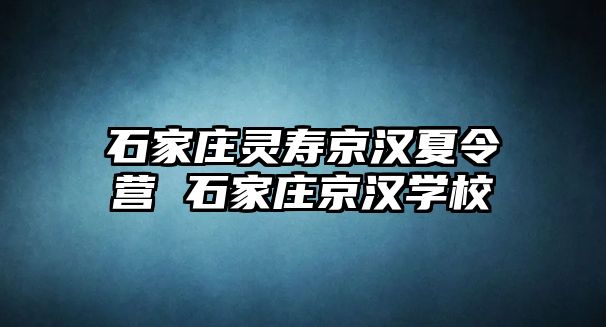 石家庄灵寿京汉夏令营 石家庄京汉学校