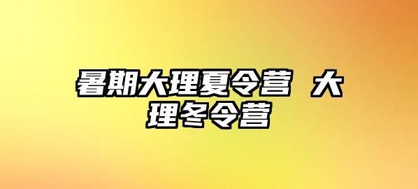 暑期大理夏令营 大理冬令营