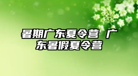 暑期广东夏令营 广东暑假夏令营