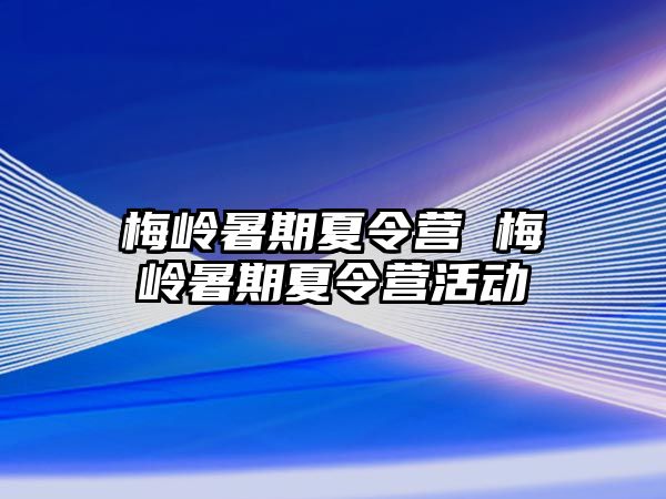 梅岭暑期夏令营 梅岭暑期夏令营活动