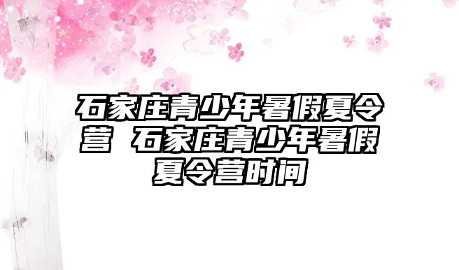 石家庄青少年暑假夏令营 石家庄青少年暑假夏令营时间