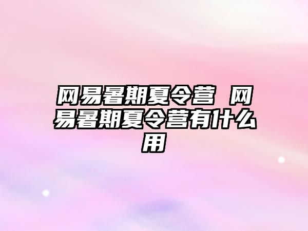 网易暑期夏令营 网易暑期夏令营有什么用