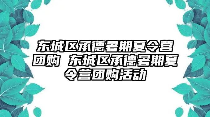 东城区承德暑期夏令营团购 东城区承德暑期夏令营团购活动