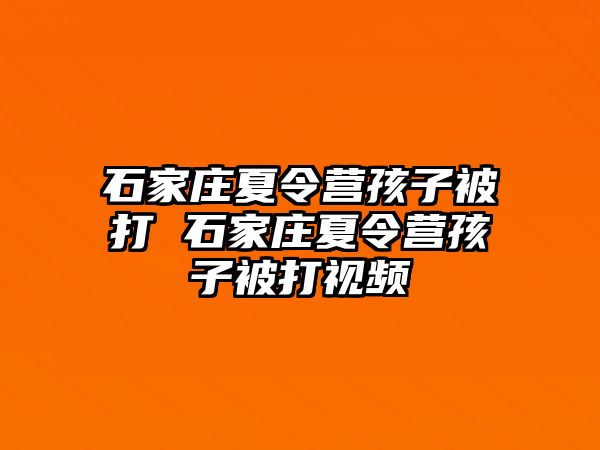 石家庄夏令营孩子被打 石家庄夏令营孩子被打视频