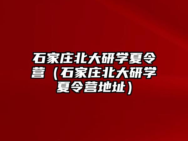 石家庄北大研学夏令营（石家庄北大研学夏令营地址）