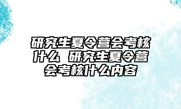 研究生夏令营会考核什么 研究生夏令营会考核什么内容