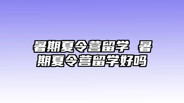 暑期夏令营留学 暑期夏令营留学好吗