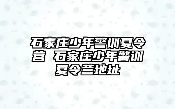 石家庄少年警训夏令营 石家庄少年警训夏令营地址