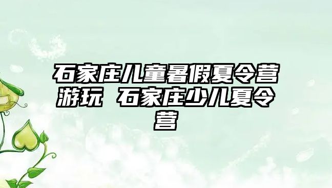 石家庄儿童暑假夏令营游玩 石家庄少儿夏令营