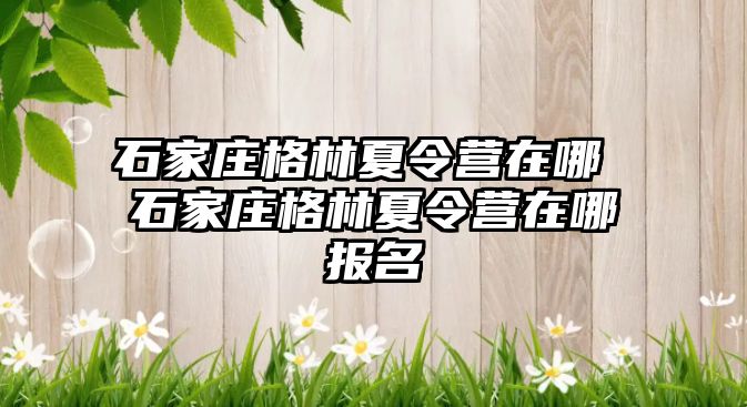 石家庄格林夏令营在哪 石家庄格林夏令营在哪报名