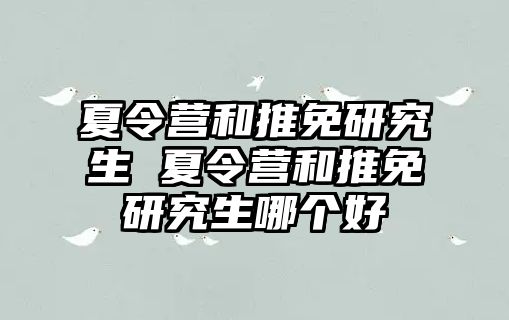 夏令营和推免研究生 夏令营和推免研究生哪个好