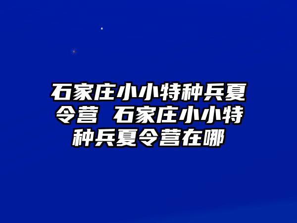 石家庄小小特种兵夏令营 石家庄小小特种兵夏令营在哪