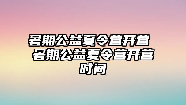 暑期公益夏令营开营 暑期公益夏令营开营时间