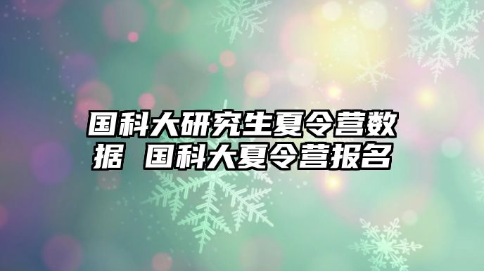 国科大研究生夏令营数据 国科大夏令营报名