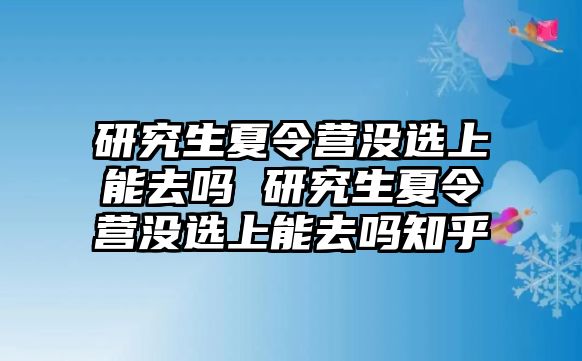 研究生夏令营没选上能去吗 研究生夏令营没选上能去吗知乎