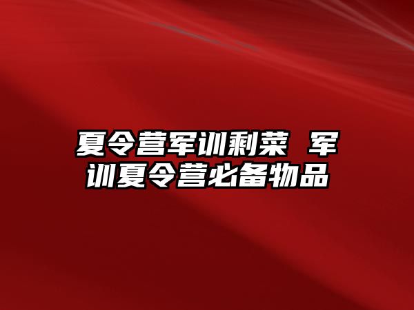 夏令营军训剩菜 军训夏令营必备物品