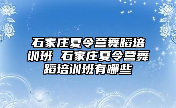 石家庄夏令营舞蹈培训班 石家庄夏令营舞蹈培训班有哪些