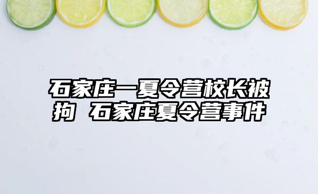 石家庄一夏令营校长被拘 石家庄夏令营事件