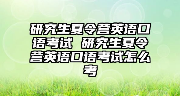 研究生夏令营英语口语考试 研究生夏令营英语口语考试怎么考