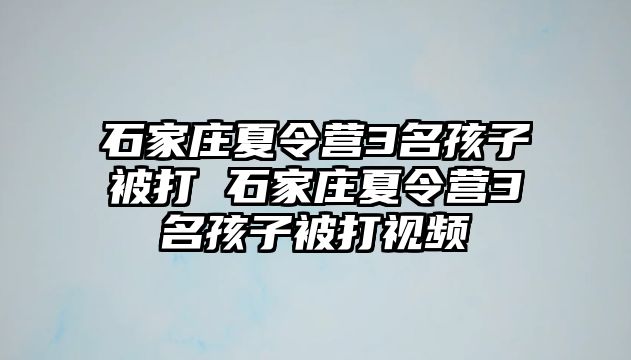 石家庄夏令营3名孩子被打 石家庄夏令营3名孩子被打视频