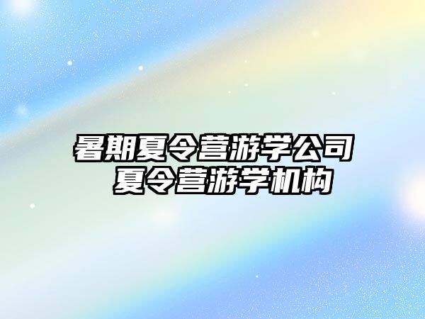 暑期夏令营游学公司 夏令营游学机构