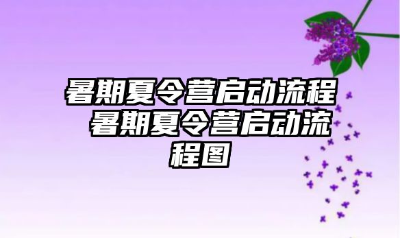 暑期夏令营启动流程 暑期夏令营启动流程图