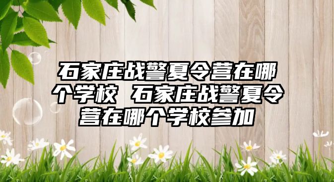 石家庄战警夏令营在哪个学校 石家庄战警夏令营在哪个学校参加