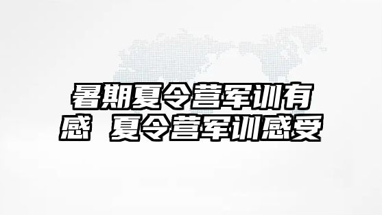 暑期夏令营军训有感 夏令营军训感受