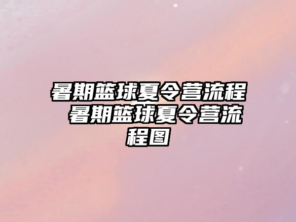 暑期篮球夏令营流程 暑期篮球夏令营流程图