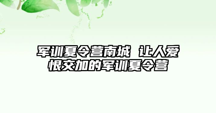 军训夏令营南城 让人爱恨交加的军训夏令营