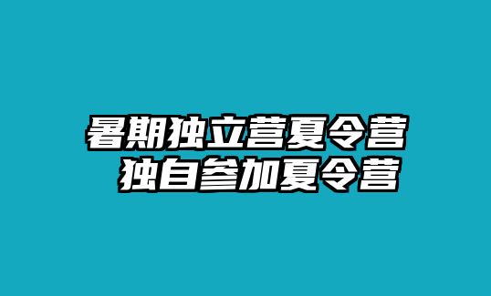 暑期独立营夏令营 独自参加夏令营