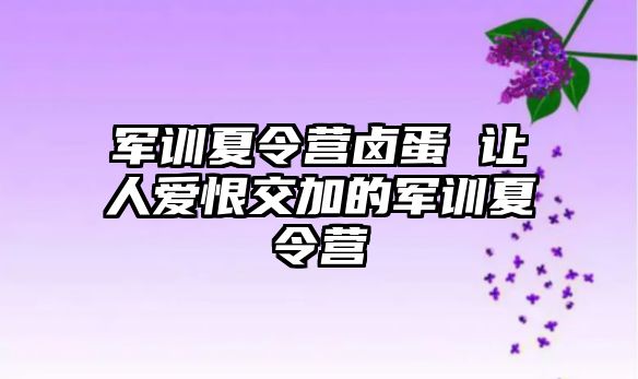 军训夏令营卤蛋 让人爱恨交加的军训夏令营