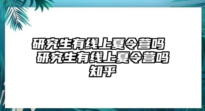 研究生有线上夏令营吗 研究生有线上夏令营吗知乎