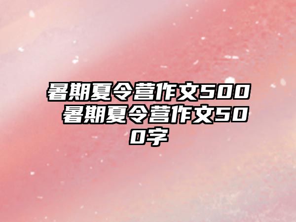 暑期夏令营作文500 暑期夏令营作文500字