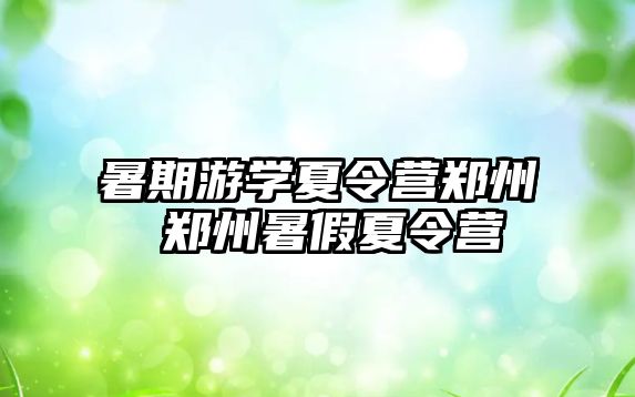 暑期游学夏令营郑州 郑州暑假夏令营