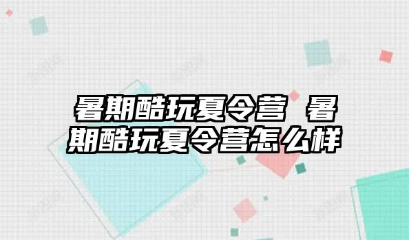 暑期酷玩夏令营 暑期酷玩夏令营怎么样