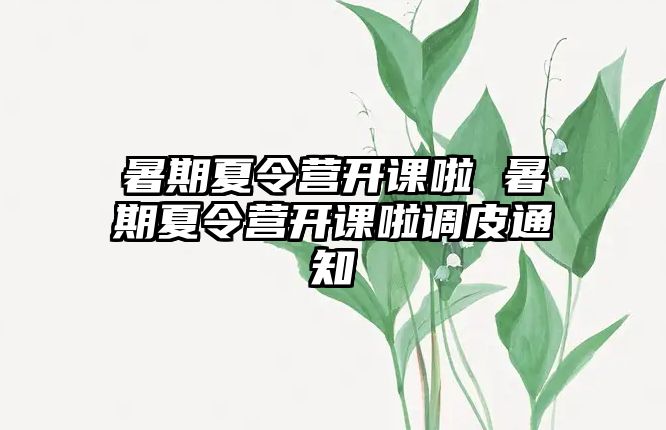 暑期夏令营开课啦 暑期夏令营开课啦调皮通知