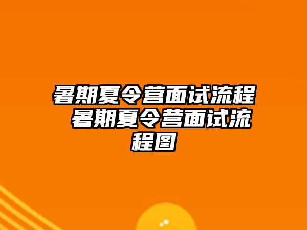 暑期夏令营面试流程 暑期夏令营面试流程图