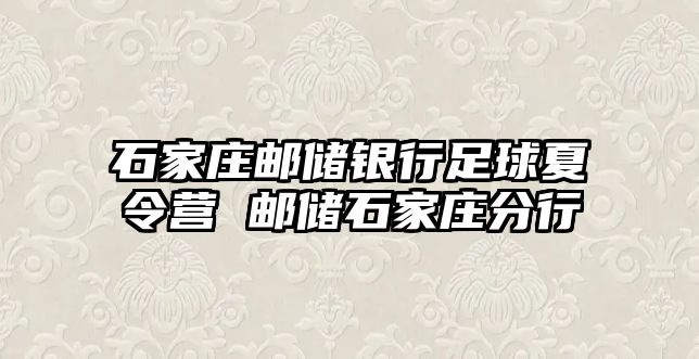 石家庄邮储银行足球夏令营 邮储石家庄分行