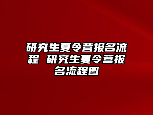 研究生夏令营报名流程 研究生夏令营报名流程图