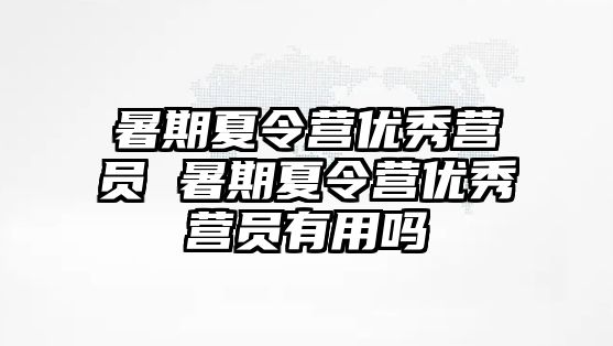 暑期夏令营优秀营员 暑期夏令营优秀营员有用吗