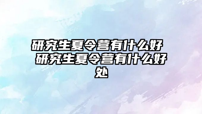 研究生夏令营有什么好 研究生夏令营有什么好处