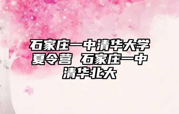 石家庄一中清华大学夏令营 石家庄一中清华北大