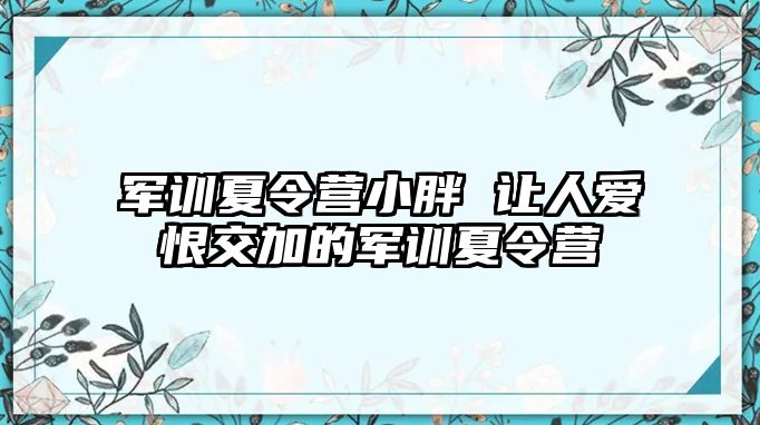 军训夏令营小胖 让人爱恨交加的军训夏令营