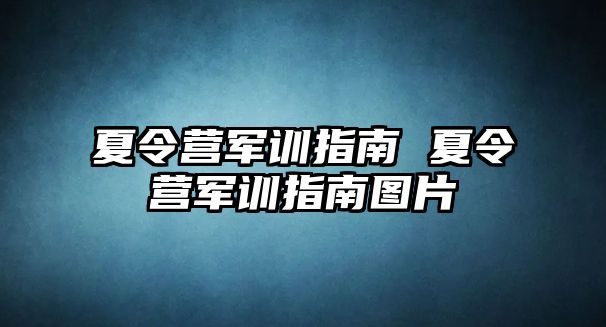 夏令营军训指南 夏令营军训指南图片