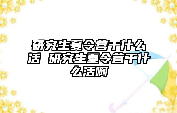 研究生夏令营干什么活 研究生夏令营干什么活啊