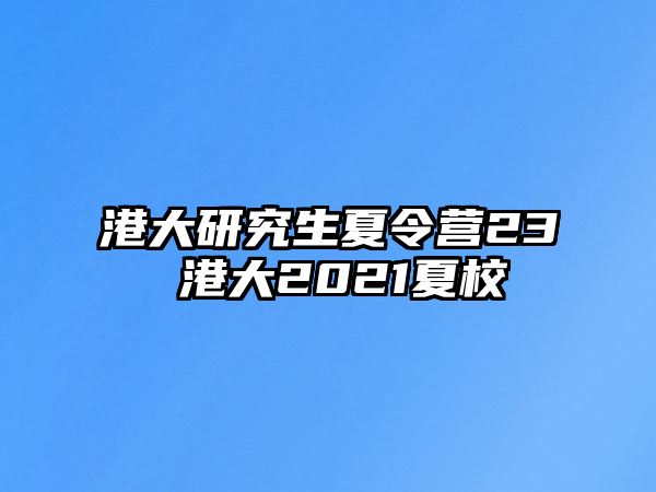 港大研究生夏令营23 港大2021夏校