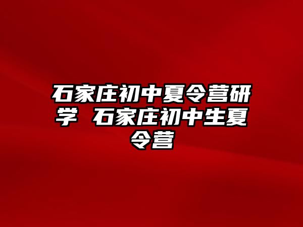 石家庄初中夏令营研学 石家庄初中生夏令营